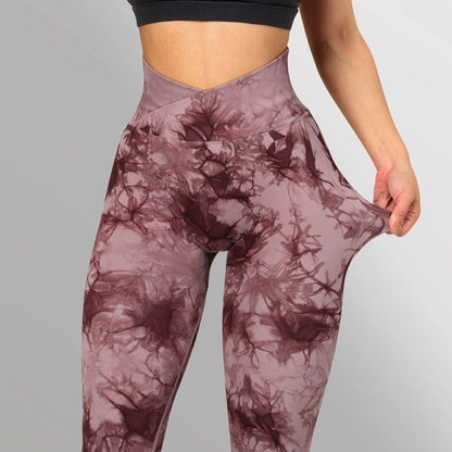 Tie Dye Leggings Pants Push Up